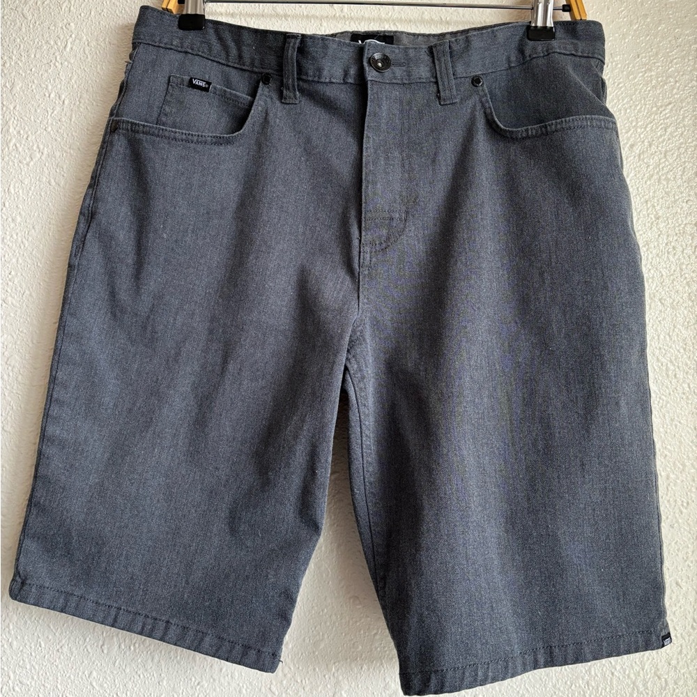 Vans shorts 32” waist, 10” inseam denim look. EUC